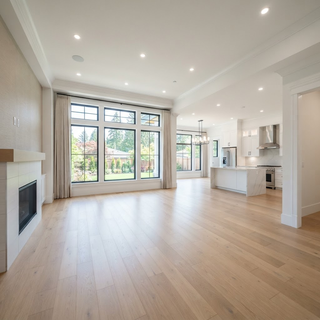A spotless, newly finished home interior ready for its final presentation